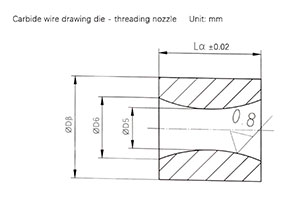 Carbide wire drawing die