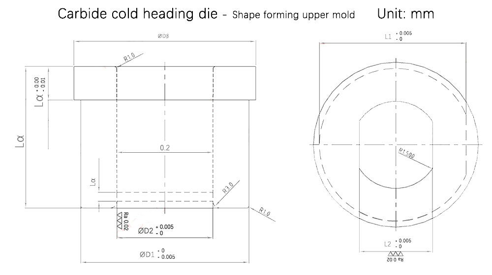 carbide cold heading die