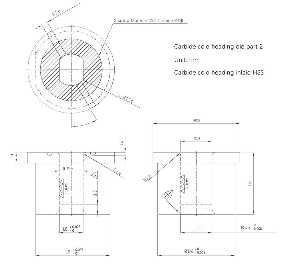 carbide cold heading die